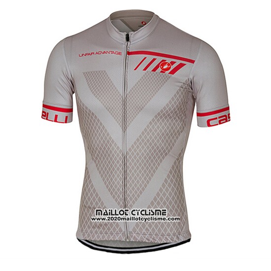2017 Maillot Ciclismo Castelli Argent Manches Courtes et Cuissard
