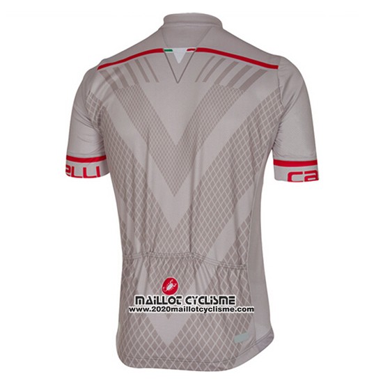 2017 Maillot Ciclismo Castelli Argent Manches Courtes et Cuissard