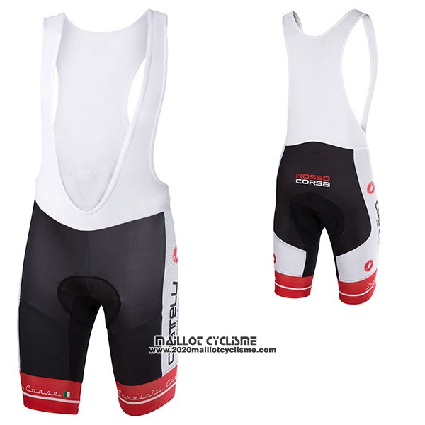 2017 Maillot Ciclismo Castelli Blanc et Noir Manches Courtes et Cuissard