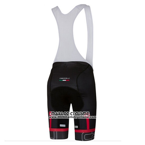 2017 Maillot Ciclismo Castelli Blanc et Noir Manches Courtes et Cuissard