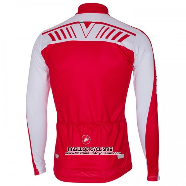 2017 Maillot Ciclismo Castelli Blanc et Rouge Manches Longues et Cuissard