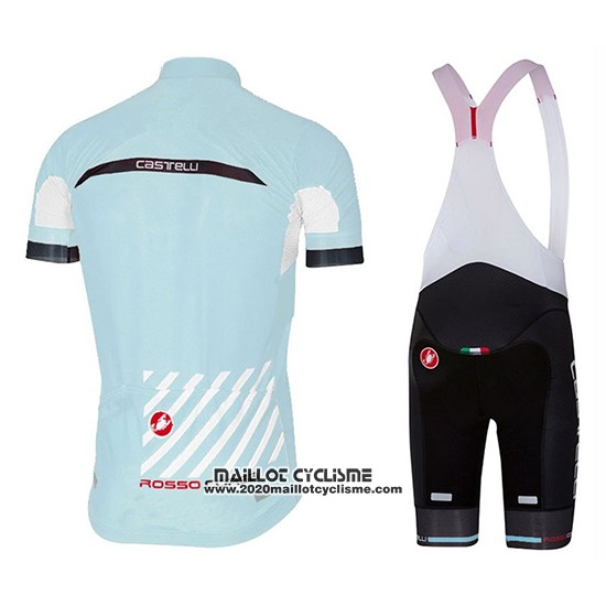 2017 Maillot Ciclismo Castelli Bleu Clair Manches Courtes et Cuissard