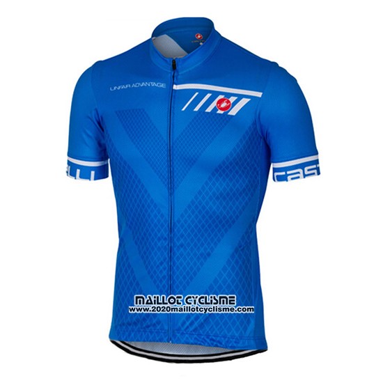 2017 Maillot Ciclismo Castelli Bleu Manches Courtes et Cuissard