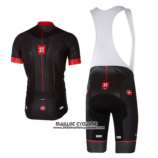 2017 Maillot Ciclismo Castelli Brillant Noir et Rouge Manches Courtes et Cuissard