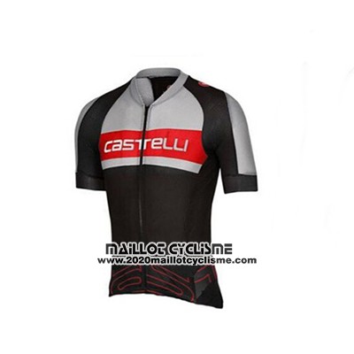 2017 Maillot Ciclismo Castelli Gris et Noir Manches Courtes et Cuissard