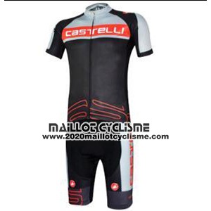 2017 Maillot Ciclismo Castelli Gris et Noir Manches Courtes et Cuissard