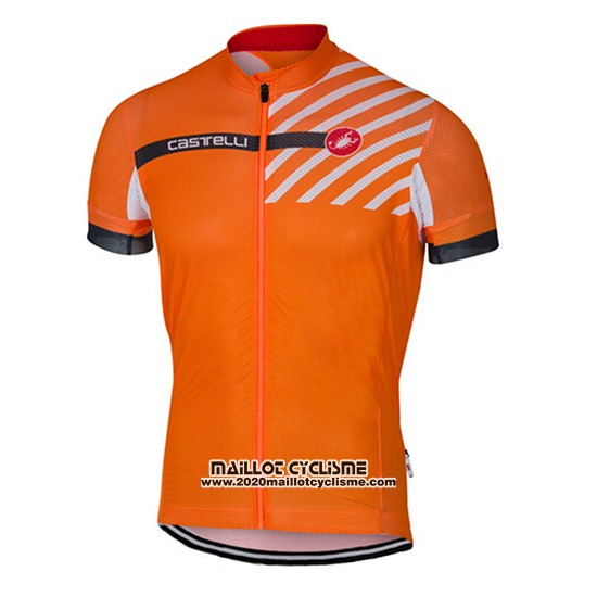2017 Maillot Ciclismo Castelli Orange Manches Courtes et Cuissard