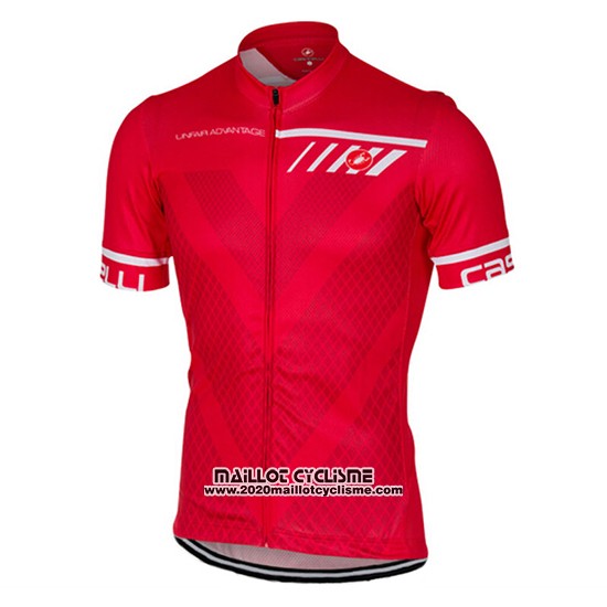 2017 Maillot Ciclismo Castelli Rouge Manches Courtes et Cuissard