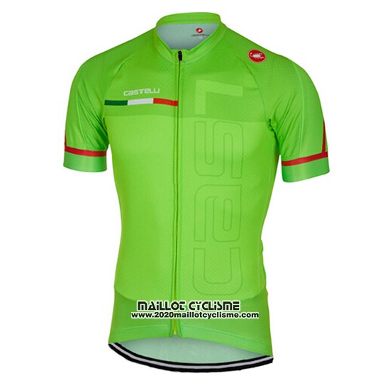 2017 Maillot Ciclismo Castelli Vert Manches Courtes et Cuissard