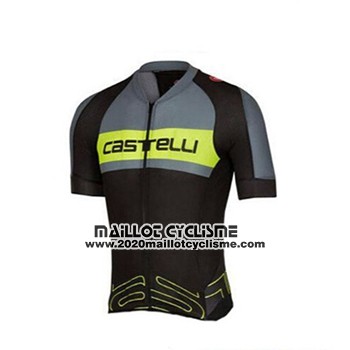 2017 Maillot Ciclismo Castelli Vert et Noir Manches Courtes et Cuissard
