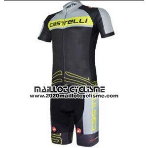 2017 Maillot Ciclismo Castelli Vert et Noir Manches Courtes et Cuissard