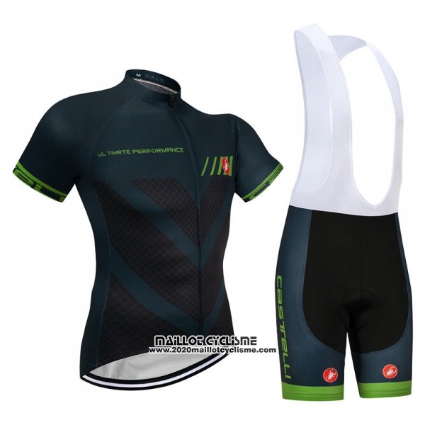2018 Maillot Ciclismo Castelli Fonce Vert Manches Courtes et Cuissard