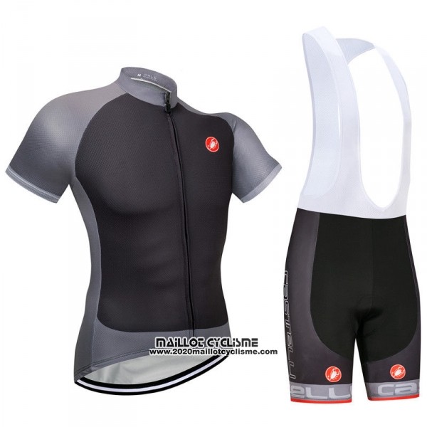 2018 Maillot Ciclismo Castelli Gris Manches Courtes et Cuissard