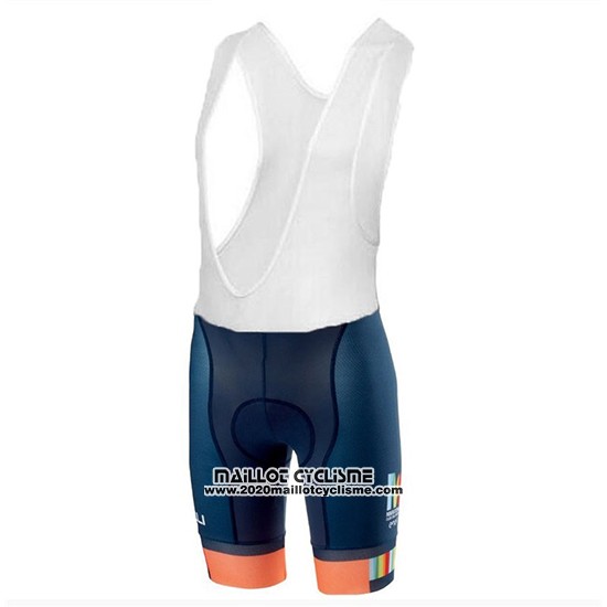 2018 Maillot Ciclismo Castelli Maratona Dles Dolomites-enel Bleu Orange Manches Courtes et Cuissard