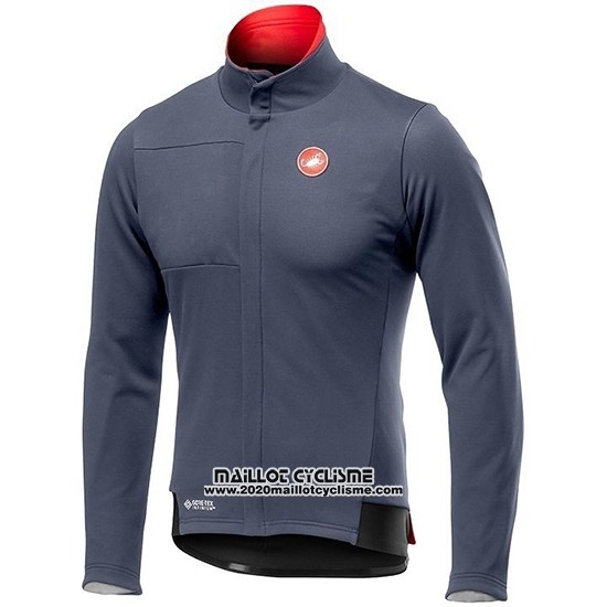 2019 Maillot Ciclismo Castelli DE Gris Rouge Manches Longues et Cuissard