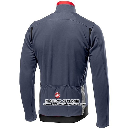 2019 Maillot Ciclismo Castelli DE Gris Rouge Manches Longues et Cuissard