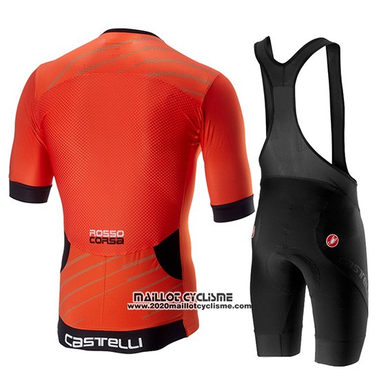 2019 Maillot Ciclismo Castelli Free Speed Race Orange Manches Courtes et Cuissard