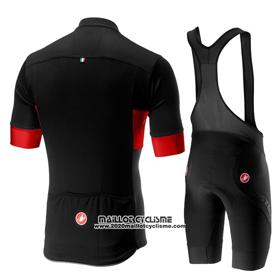 2019 Maillot Ciclismo Castelli Prologo 6 Noir Rouge Manches Courtes et Cuissard