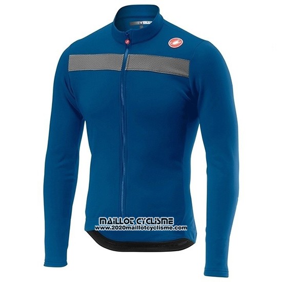 2019 Maillot Ciclismo Castelli Puro 3 Bleu Noir Manches Longues et Cuissard