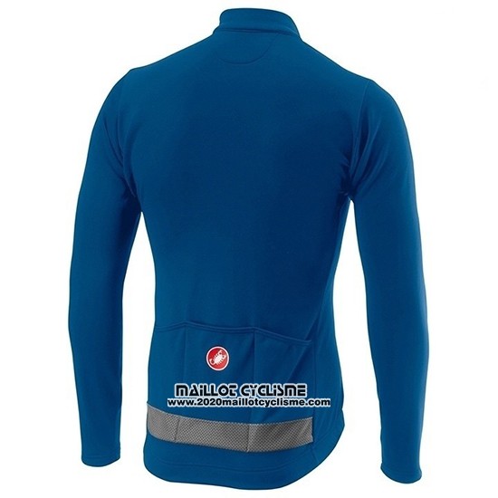 2019 Maillot Ciclismo Castelli Puro 3 Bleu Noir Manches Longues et Cuissard