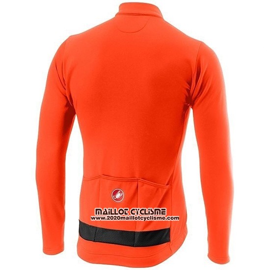2019 Maillot Ciclismo Castelli Puro 3 Orange Noir Manches Longues et Cuissard