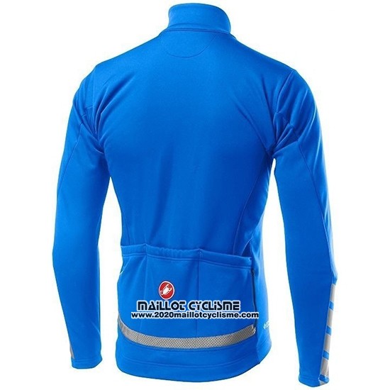 2019 Maillot Ciclismo Castelli Raddoppia 2 Bleu Argent Manches Longues et Cuissard