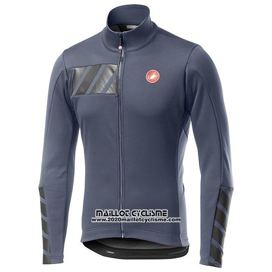 2019 Maillot Ciclismo Castelli Raddoppia 2 Gris Argent Manches Longues et Cuissard