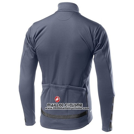 2019 Maillot Ciclismo Castelli Raddoppia 2 Gris Argent Manches Longues et Cuissard