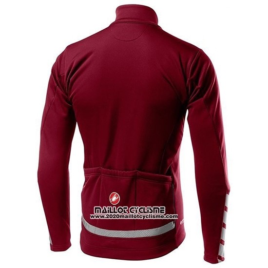 2019 Maillot Ciclismo Castelli Raddoppia 2 Rouge Argent Manches Longues et Cuissard