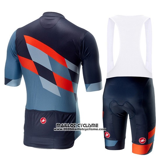 2019 Maillot Ciclismo Castelli Tabula Rasa Bleu Orange Manches Courtes et Cuissard