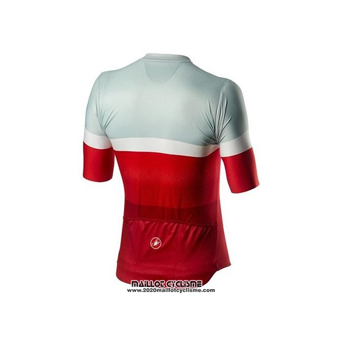 2020 Maillot Ciclismo Castelli Gris Rouge Manches Courtes et Cuissard
