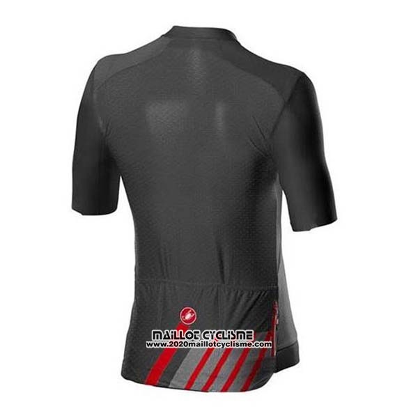 2020 Maillot Ciclismo Castelli Noir Gris Rouge Manches Courtes et Cuissard
