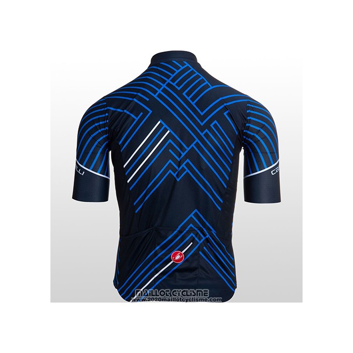 2021 Maillot Cyclisme Castelli Bleu Noir Blanc Manches Courtes et Cuissard