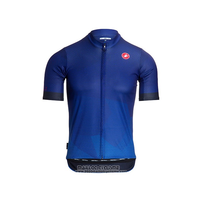 2021 Maillot Cyclisme Castelli Brillant Bleu Manches Courtes et Cuissard