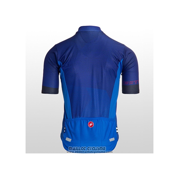 2021 Maillot Cyclisme Castelli Brillant Bleu Manches Courtes et Cuissard
