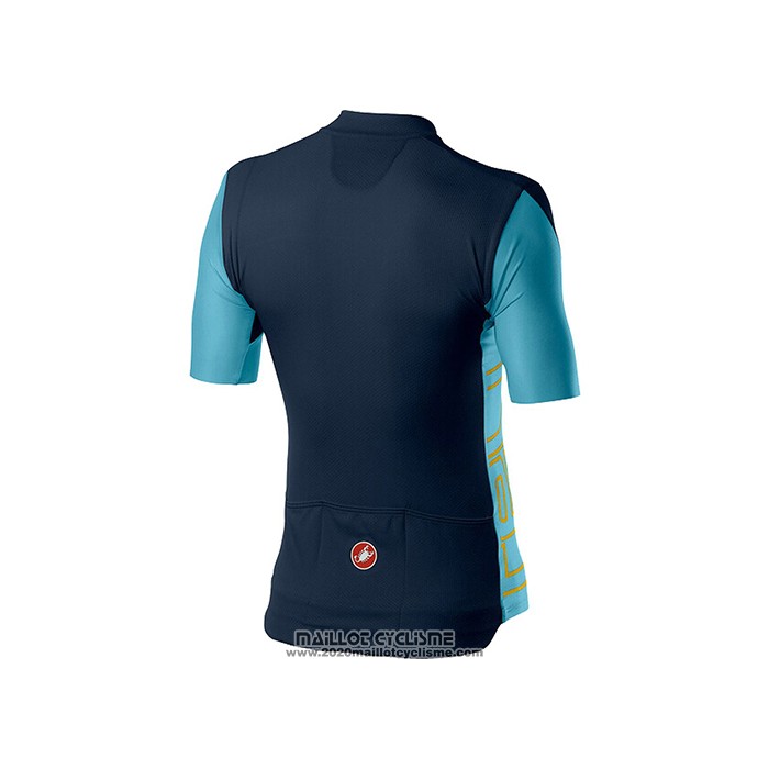 2021 Maillot Cyclisme Castelli Fonce Bleu Manches Courtes et Cuissard