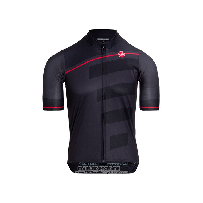 2021 Maillot Cyclisme Castelli Fonce Noir Manches Courtes et Cuissard