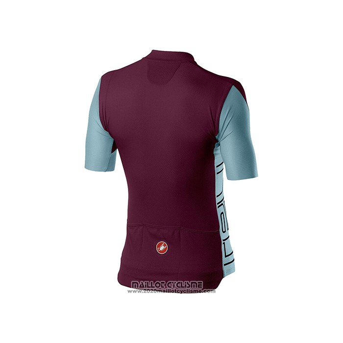 2021 Maillot Cyclisme Castelli Fonce Violet Manches Courtes et Cuissard