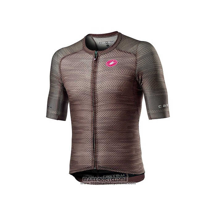 2021 Maillot Cyclisme Castelli Marron Manches Courtes et Cuissard