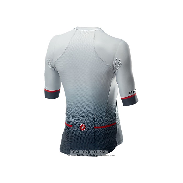 2021 Maillot Cyclisme Castelli Noir Gris Blanc Manches Courtes et Cuissard