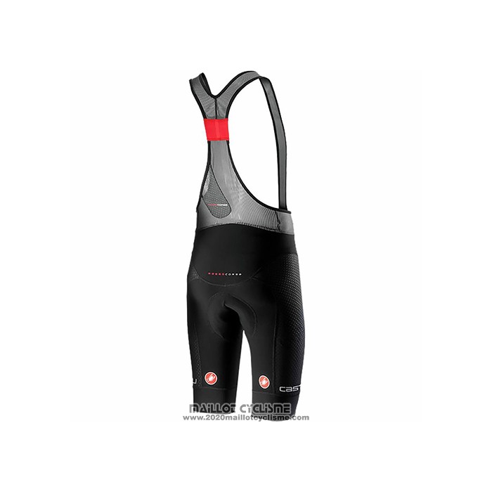 2021 Maillot Cyclisme Castelli Noir Gris Blanc Manches Courtes et Cuissard