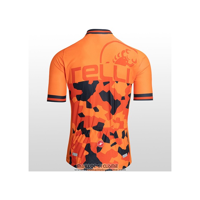 2021 Maillot Cyclisme Castelli Orange Manches Courtes et Cuissard