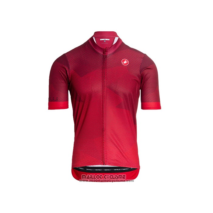 2021 Maillot Cyclisme Castelli Profond Rouge Manches Courtes et Cuissard