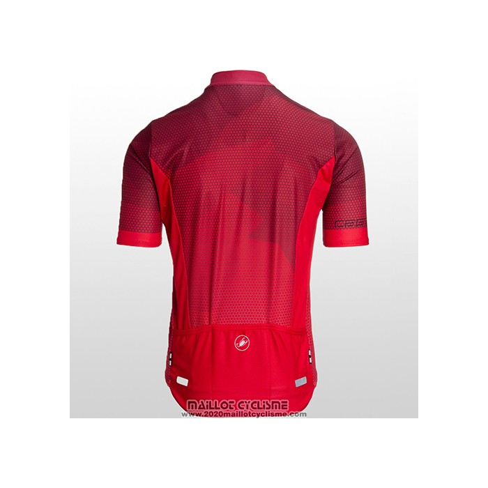 2021 Maillot Cyclisme Castelli Profond Rouge Manches Courtes et Cuissard