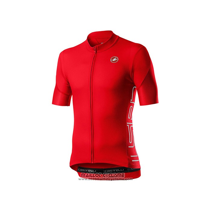2021 Maillot Cyclisme Castelli Rouge Manches Courtes et Cuissard