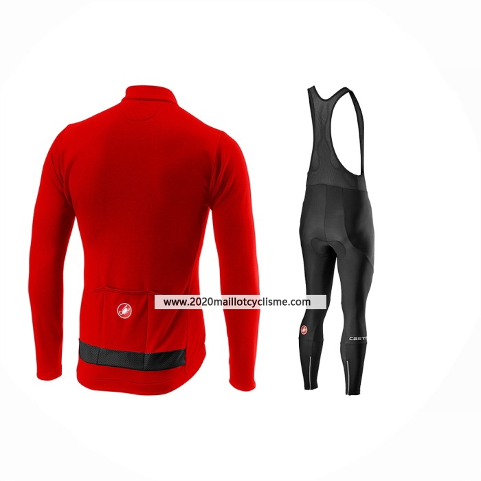 2024 Maillot Cyclisme Castelli Rouge Manches Longues Et Cuissard