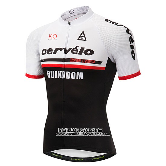 2018 Maillot Ciclismo Cervelo Blanc et Noir Manches Courtes et Cuissard