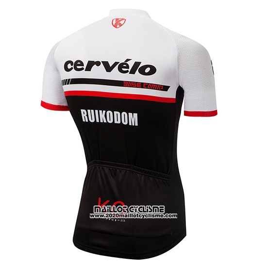 2018 Maillot Ciclismo Cervelo Blanc et Noir Manches Courtes et Cuissard