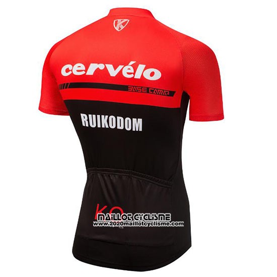 2018 Maillot Ciclismo Cervelo Rouge et Noir Manches Courtes et Cuissard
