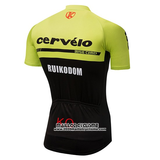 2018 Maillot Ciclismo Cervelo Vert et Noir Manches Courtes et Cuissard
